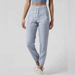 Athleta Women's Cabo Linen Blue Joggers